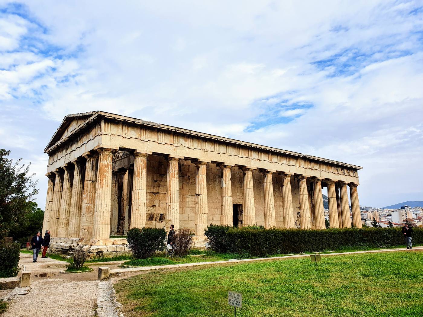 The well-preserved Temple of Hephaestus overlooking the Ancient Agora of Athens